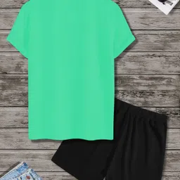 m7 by metronaut Men Top & Shorts Set Light Green Solid image 2