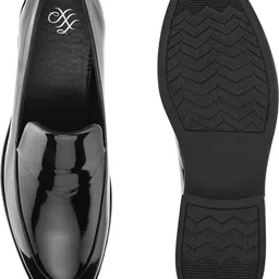 House Of Pataudi Men'S Black Faux Leather Formal Slip On Loafers Slip On For Men image 4