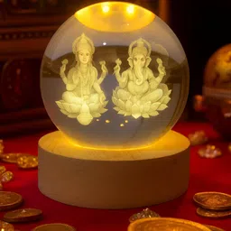 we ensign Diwali Lakshmi Ganesh 3D Crystal Ball Lamp For Home & Festivals Night Lamp Night Lamp-picture-38