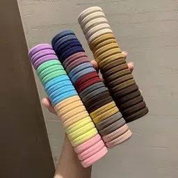 aayra Pack of 3 Elastic Rubber Band For Ponyties Hairstyle Rubber Band For Girls&women Rubber Band image 4