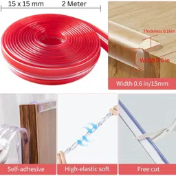 seenoz Baby Safety Edge Protector Strip Transparent Furniture Corner Guard image 2