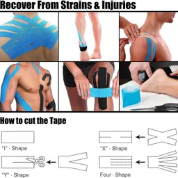 r a products Waterproof Kinesiology Breathable 100% Latex-Free Tape - Athletic Sports Tape Arm Support image 3