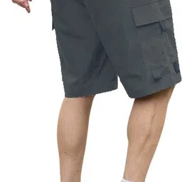 mgc maanu Self Design Men Dark Grey Sports Shorts image 2
