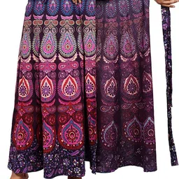 sahaj Women Printed Wrap Around Purple, Multicolor Skirt-picture-11