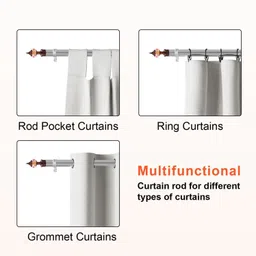 gloxy Maroon, Pink Curtain Knobs, Curtain Rods, Rod Rail Bracket Metal image 5