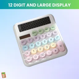 guggu Desktop Cute Calculator, 12-Digit Large Display With Aesthetic Candy ColorL353 Desktop Cute Calculator, 12-Digit Large Display With Aesthetic Candy ColorW353 Basic Calculator image 1