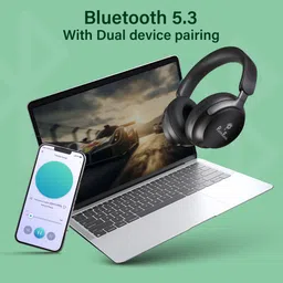 punnkfunnk 70H Playtime Bass Bluetooth Wireless Headphone with Mic, Foldable Design & Aux Bluetooth & Wired Headset image 5