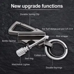 elevea BUY 1 GET 1 Multi-Purpose Keychain with Metal Match Lighter 15 YEARS WARRANTY Pocket Lighter image 5