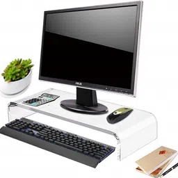 In Super Mart Acrylic Computer Screen Stand for Desktop | Ergonomic Office Laptop, PC, Notebook, TV Stand Printer, Scanner Riser IMPORTED Acrylic Computer Screen Stand for Desktop | Ergonomic Office Laptop, PC, Notebook, TV Stand Printer, Scanner Riser Laptop Stand-image-28