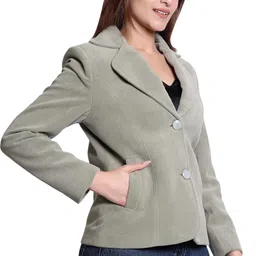 cutindia WOOL BLEND Solid Coat For Women image 3