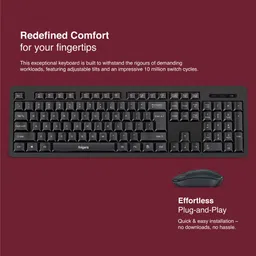 FINGERS Stellar Combo With Mouse Wireless Standard Desktop Keyboard Compatible with Desktop, Laptop, Tablet, iPad, Mac multimedia_keys,Stellar Combo With Mouse image 3