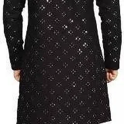 nellist Men Embroidered Cotton Silk A-line Kurta image 2