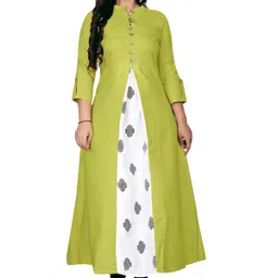 talavadi Solid Cotton Blend Stitched Flared/A-line Gown-picture-15