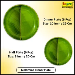 inpro Stylish Melamine Round Plate Set for Dining - Set of (6 Full & 6 Half) Dinner Plate image 2