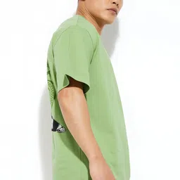 hexacraft Men Graphic Print Round Neck Cotton Blend Green T-Shirt image 3