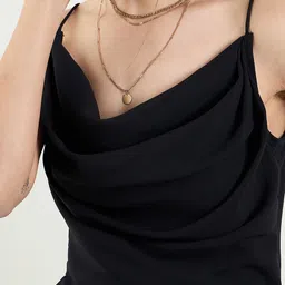 metronaut Women Fit and Flare Black Midi/Calf Length Dress image 5