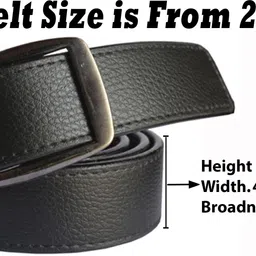 sun shopping Men Formal Black Synthetic Belt image 4