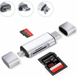 LipiWorld 3 in 1 Card Reader Type c USB 3.0 All in one Card Reader Micro USB Card Reader SD, Micro SD, SDXC, SDHC, Micro SDHC, Micro SDXC Memory Card Reader Card Reader image 2