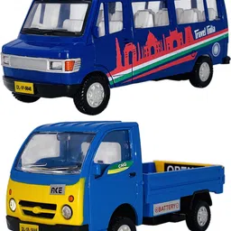 Set of 2 Combo Pull Back & go Action Travel India + ACE Truck Toys For Kids-image-10