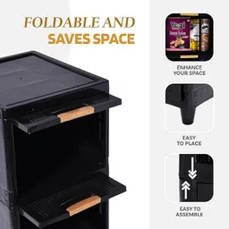 ashlas 6 Tier Organizer for Clothes/Kitchen Storage Rack/Modular Wardrobe for Cloth PP Collapsible Wardrobe image 4