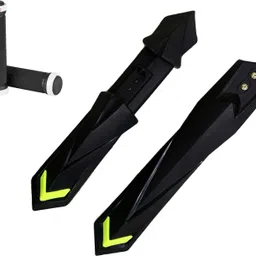 cozycool Bicycle Front & Rear Mudguard with Long Patti Fitting +1HandleGrip, Black Yellow Full Length Front & Rear Fender-picture-19