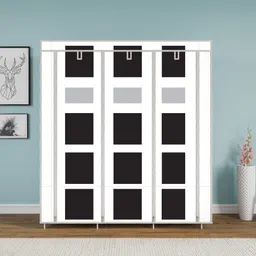 mezire 3 Door 8 Layer Printed PP Collapsible Wardrobe image 3