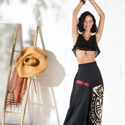 the veshti company Printed Cotton Women Harem Pants image 2