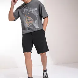 highlander Solid Men Black Regular Shorts image 4