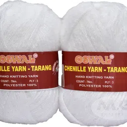 m.g enterprise osl Tarang White (200 gm) Wool Ball 100 gm each 200 gm total Hand knitting wool / Art Craft soft fingering crochet hook yarn, needle knitting yarn thread dyed-picture-45