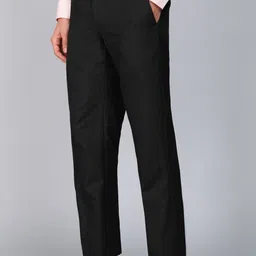 park avenue Men Regular Fit Grey Polyester Trousers image 3