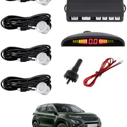 msnp 4Pcs White Reverse Parking Sound Warning sensor for car Protection-132 Universal White Reverse Assistance Praking Sensor for car-132 Parking Sensor image 1