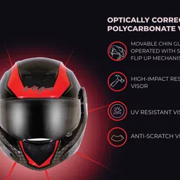 vega Crux Dx Checks Motorbike Helmet image 5