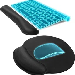 Tadatmay 2-in-1 Keyboard Wrist Rest | Comfortable Memory Foam Pad for Keyboard Non Slip Base Mousepad image 1
