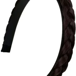 dreamish imitation Combo of Braided Hairband & Big Satin Layer Long Bow Hair Clip (Black Color) Hair Accessory Set image 3