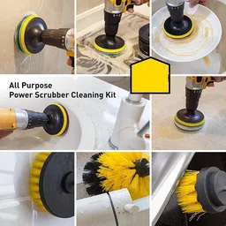 nkk traders 4Pcs Drill Brush Attachment Set, Power Scrubber Brush Cleaning Kit Nylon Wet and Dry Brush image 4