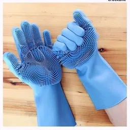 vidhisha electronic Pet Grooming Gloves for Bathing & Massaging Wet and Dry Glove-picture-40