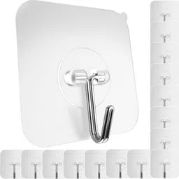 kezify Self Adhesive Strong Sticky Wall Hooks for Hanging Kitchen, Bathroom Accessories Hook 18-picture-19