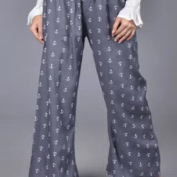 palazzo designs Pack of 2 Women Relaxed Maroon, Grey Viscose Rayon Trousers image 4