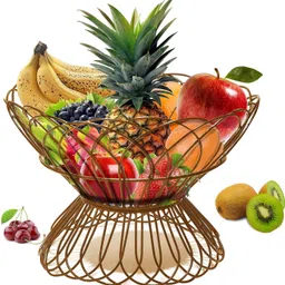 pure source (india) Hard Metal Powder Coated Iron Fruit & Vegetable Basket image 2