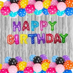 pbbs Solid Polka Dots Happy Birthday Balloon Decoration Kit for Kids, Boys & Girls Balloon-picture-18