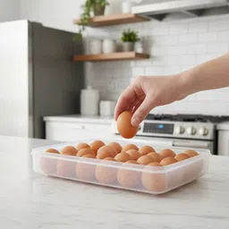 maxtid 24 Grid Egg Tray for Kitchen, BPA Free Transparent Box Closet Divider-picture-23