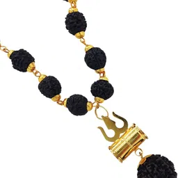bhakti kripalu store God Lord Shree Ram Ram Sri Ram Ji 5 Mukhi Rudraksha Rudraksha Mala For Unisex Beads Gold-plated Plated Brass, Wood Necklace image 3