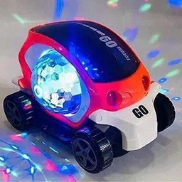toyandjoy Mini 360 Degree CAR Rotating Stunt Car Bump and Go Toy with 4D Lights Lights Dancing Toy Battery Operated & Sounds Musical for Kids (Multicolour) (Clear)-picture-25