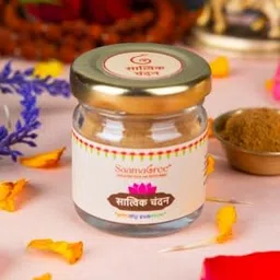 Saamagree Satvik Chandan | 100% Pure Sandalwood Powder (30g) Natural for Tilak, Shiv Pooja & Daily Pooja Essentials - Soothing & Calm Effect in Glass Jar Packaging image 2