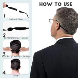 sugra Adjustable Eyeglass Strap with Eyeglass Ear Grip Sunglass Strap Anti-slip Eyewear String Holder Sports Sunglasses Chain with Silicone Ear Hook for Glasses Sunglasses image 5