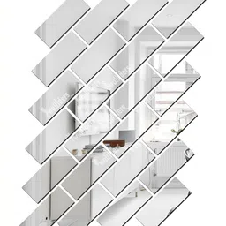 Wall1ders Grey 25 Pieces Rectangle Wall Stickers For Home & Offices. image 1