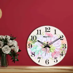 olive tree Elowen Multicolour Engineered Wood Wall Clock image 2