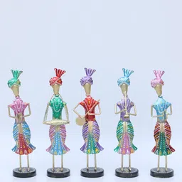 toughcrafts Baba Musicians Set Of 5 Multicolour Iron Figurines image 2