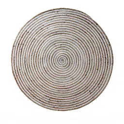 the home talk Brown Geometric Jute 3 ft x 3 ft Hand Tufted Round Carpet image 2