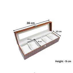 la trove Brown Watch Box With Glass Top image 2